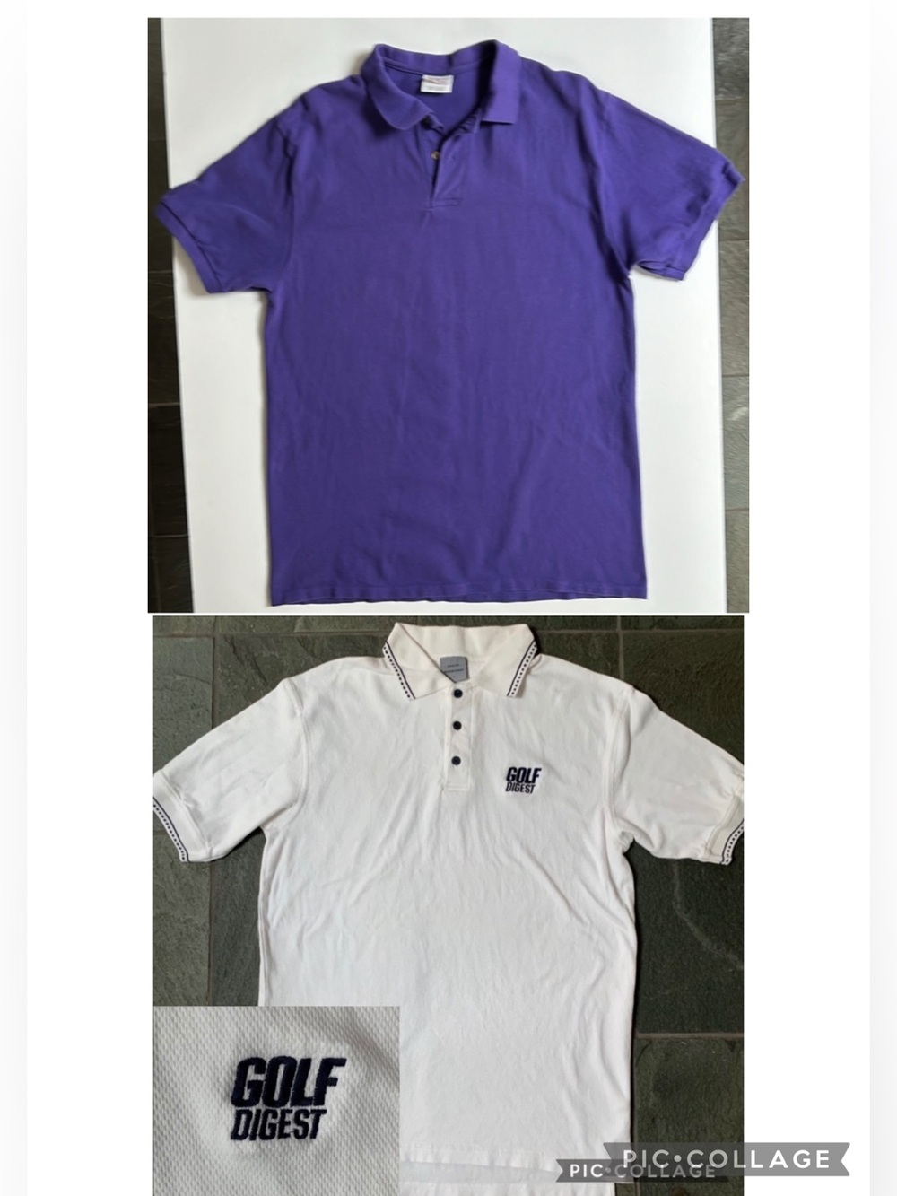 2 short sleeve golf polo shirts Size Large